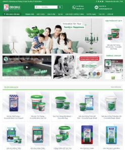 Mẫu website flatsome bán bột sơn