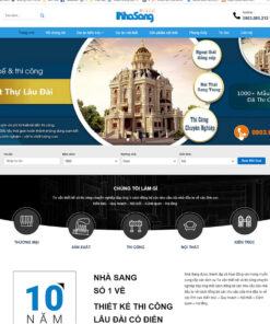 Mẫu website kiến trúc nhà sang